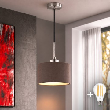 Eglo - LED luster na sajli TUNJA 1xE27/60W/230V Ø 20 cm braon/crna