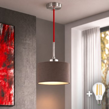 Eglo - LED luster na sajli TUNJA 1xE27/60W/230V Ø 20 cm braon/crvena