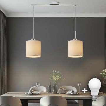 Eglo - LED luster na sajli TUNJA 2xE27/60W/230V krem