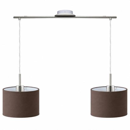 Eglo - LED Luster na sajli TUNJA 2xE27/60W/230V mat hrom/braon
