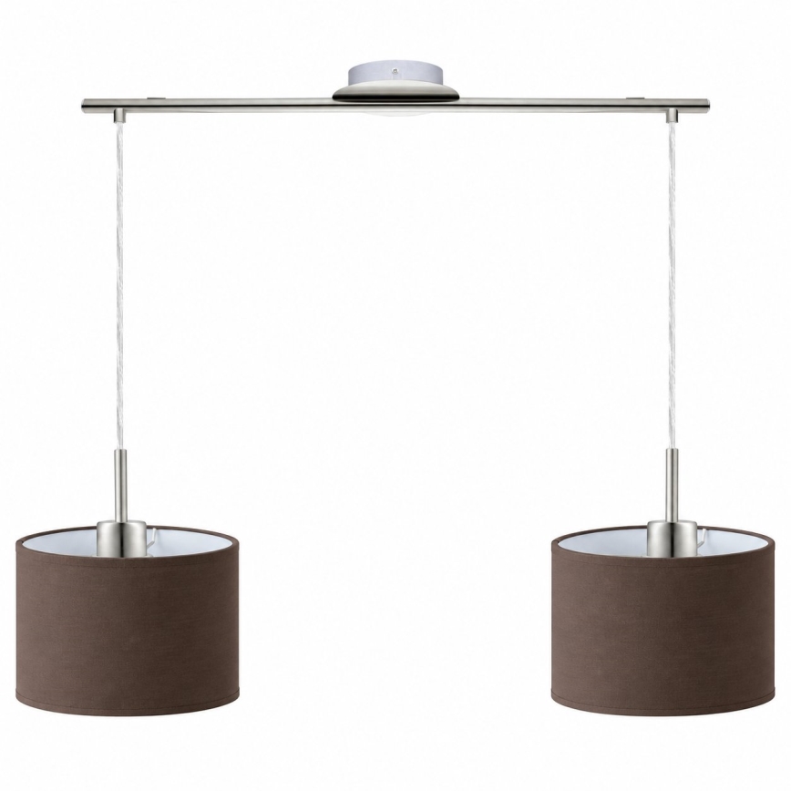 Eglo - LED Luster na sajli TUNJA 2xE27/60W/230V mat hrom/braon