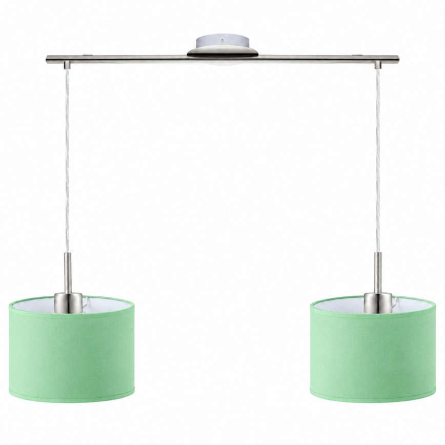 Eglo - LED Luster na sajli TUNJA 2xE27/60W/230V mat hrom/zelena