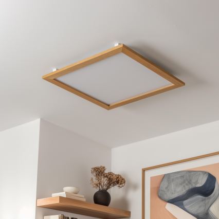 Eglo - LED plafonski panel SALOBRENA WOOD LED/31W/230V 64x64 cm braon