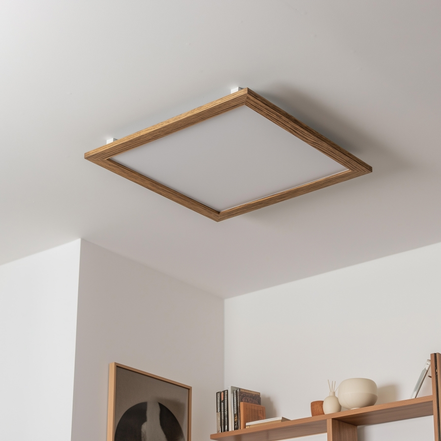 Eglo - LED plafonski panel SALOBRENA WOOD LED/31W/230V 64x64 cm braon