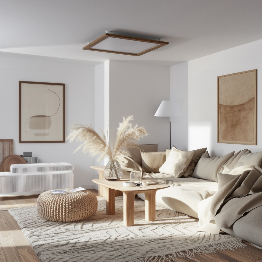 Eglo - LED plafonski panel SALOBRENA WOOD LED/31W/230V 64x64 cm braon