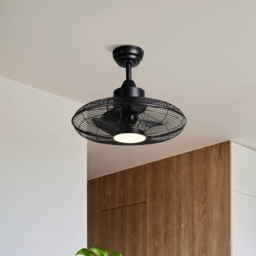 Eglo - LED plafonski ventilator LED/15W/230V 3000/4000/5000K prečnik 53 cm crna + daljinski upravljač