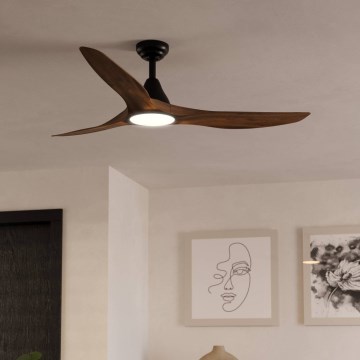 Eglo - LED plafonski ventilator LED/19W/230V 3000/4000/5000K prečnik 132 cm braon + daljinski upravljač