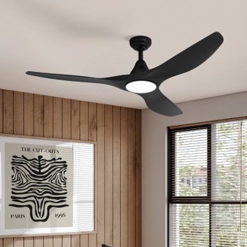 Eglo - LED Plafonski ventilator LED/19W/230V prečnik 132 cm crna + daljinski upravljač