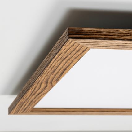 Eglo - LED nadgradni panel SALOBRENA-RW WOOD LED/34W/230V 2700/4000K 64x64 cm braon