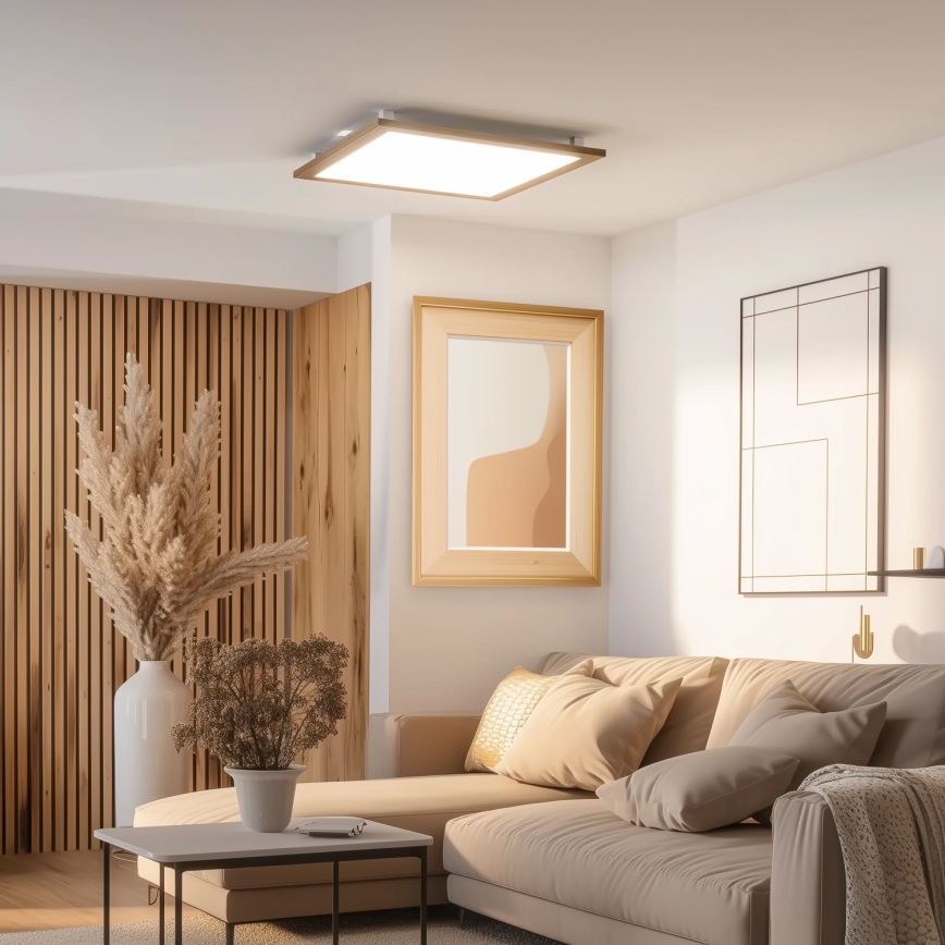 Eglo - LED nadgradni panel SALOBRENA-RW WOOD LED/34W/230V 2700/4000K 64x64 cm braon