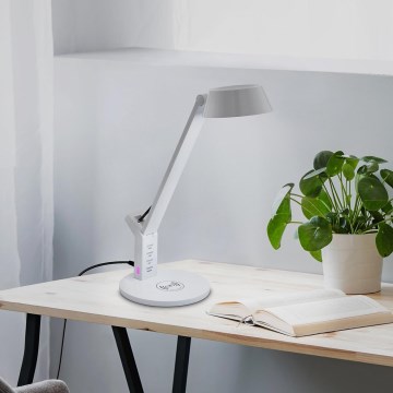 Eglo - LED prigušiva dodirna stona lampa sa bežičnim punjenjem LED/4,8W/230V bela