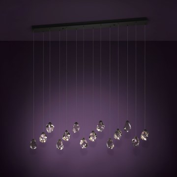 Eglo - LED prigušiva luster na sajli 14xLED/3W/230V 3000K crna/prozirna