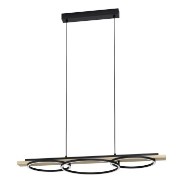 Eglo - LED prigušiva luster na sajli 2xLED/12,5W/230V+LED/15,5W 3000K bež/crna