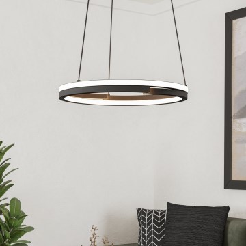 Eglo - LED prigušiva luster na sajli 2xLED/20W/230V 2700-6500K prečnik 48 cm crna + daljinsko upravljanje