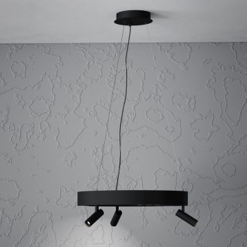 Eglo - LED prigušiva luster na sajli 3xLED/8W/230V + 3xLED/8,5W 3000K crna + daljinski upravljač