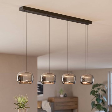 Eglo - LED prigušiva luster na sajli 4xLED/5,8W/230V crna/zadimljeno