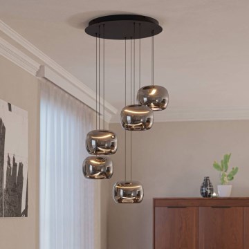 Eglo - LED prigušiva luster na sajli 5xLED/5,8W/230V crna/zadimljeno