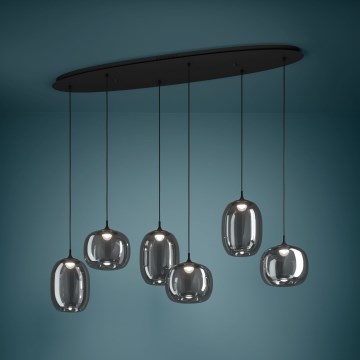 Eglo - LED prigušiva luster na sajli 6xLED/3,7W/230V 2700-6500K dimljena + daljinski upravljač