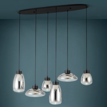 Eglo - LED prigušiva luster na sajli 6xLED/5,4W/230V 2700K zadimljena