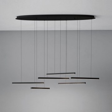 Eglo - LED prigušiva luster na sajli 6xLED/8,4W/230V 3000K crna