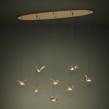 Eglo - LED prigušiva luster na sajli 8xLED/4,2W/230V 3000K zlatna