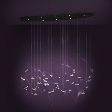 Eglo - LED prigušiva luster na sajli 8xLED/4,2W/230V crna/prozirna