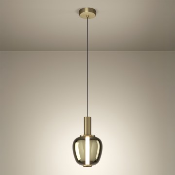 Eglo - LED prigušiva luster na sajli, LED/5,5W/230V + LED/1,6W 2200-6500K, prečnik 21 cm, zlatna
