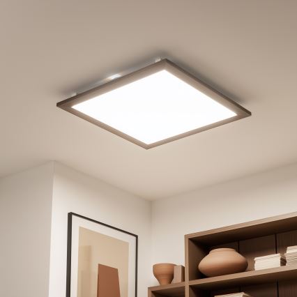 Eglo - LED prigušiva panel SALOBRENA-TW WOOD LED/32,5W/230V 2700-6500K 64x64 cm tamno braon + daljinski upravljač