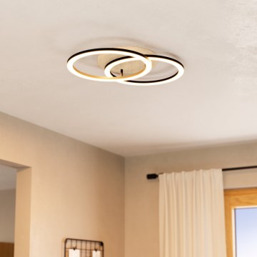 Eglo - LED prigušiva plafonska svetiljka 2xLED/16W/230V 2700-6500K bež/crna ZigBee