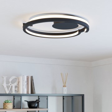 Eglo - LED prigušiva plafonska svetiljka 2xLED/20W/230V 2700-6500K Ø 48 cm crna + daljinski upravljač