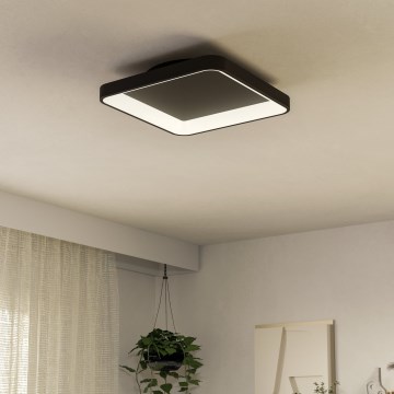 Eglo - LED prigušiva plafonska svetiljka LED/12W/230V 2700-6500K crna + daljinski upravljač
