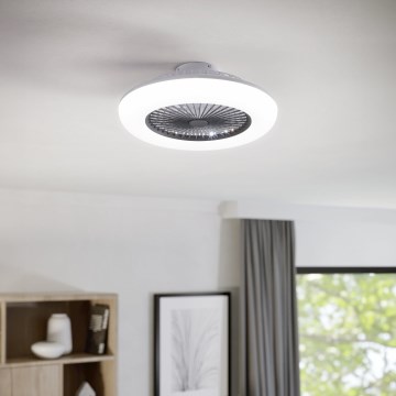 Eglo - LED prigušiva plafonski ventilator 3xLED/12,6W/230V 2700-6500K fi 55 cm siva + daljinski upravljač