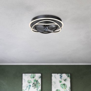 Eglo - LED prigušiva plafonski ventilator 4xLED/9W/230V 2700-6500K preč. 50 cm crna + daljinski upravljač