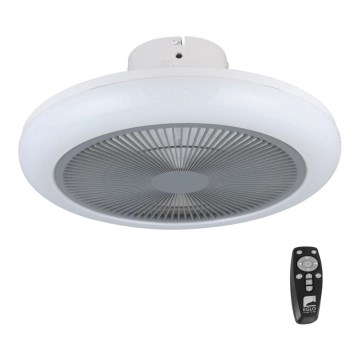 Eglo - LED prigušiva plafonski ventilator LED/25,5W/230V siva + daljinski upravljač