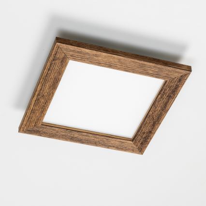 Eglo - LED nadgradni plafonski panel SALOBRENA 2 WOOD, prigušiva, LED/16W/230V, 4000K, 34x34 cm, braon
