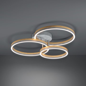 Eglo - LED prigušiva prislonjen plafonski luster LED/12,5W/230V + 2xLED/15,5W 3000K siva/hrast