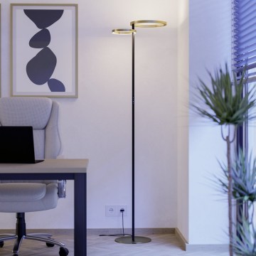 Eglo - LED prigušiva stojeća lampa LED/16W/230V + LED/12W zlatna/crna