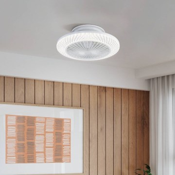 Eglo - LED prigušiva stropni ventilator 3xLED/12,6W/230V 2700-6500K prečnik 55 cm bela + daljinski upravljač