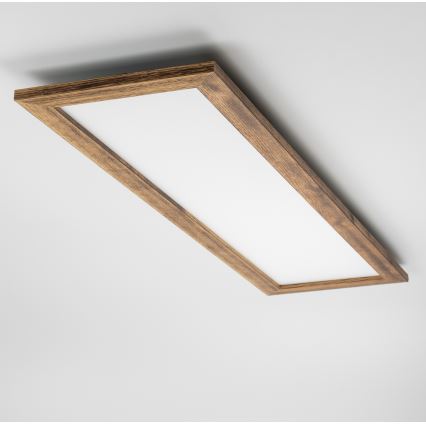 Eglo - LED RGBW prigušiva panel za površinsku montažu SALOBRENA-C WOOD LED/34W/230V 2700-6500K 34x124 cm braon + daljinski upravljač