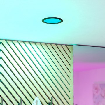 Eglo - LED RGBW prigušiva kupatilska ugradna svetiljka LED/9,5W/230V 2700-6500K prečnik 16,8 cm IP44 crna