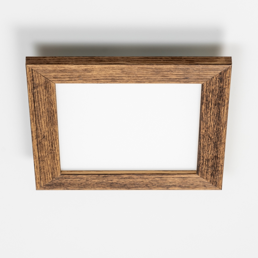 Eglo - LED RGBW prigušiva nadgradni plafonski panel SALOBRENA-C WOOD LED/16W/230V 2700-6500K 34x34 cm smeđa + daljinski upravljač