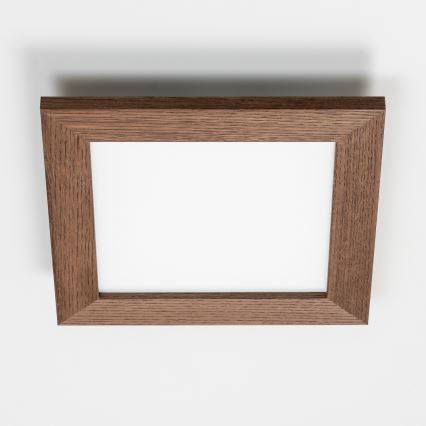 Eglo - LED RGBW prigušiva prislonjen panel SALOBRENA-C WOOD LED/16W/230V 2700-6500K 34x34 cm tamno smeđa + daljinski upravljač