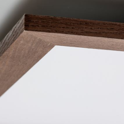 Eglo - LED RGBW prigušiva nadgradni panel SALOBRENA-C WOOD LED/34W/230V 2700-6500K 64x64 cm tamno braon + daljinski upravljač