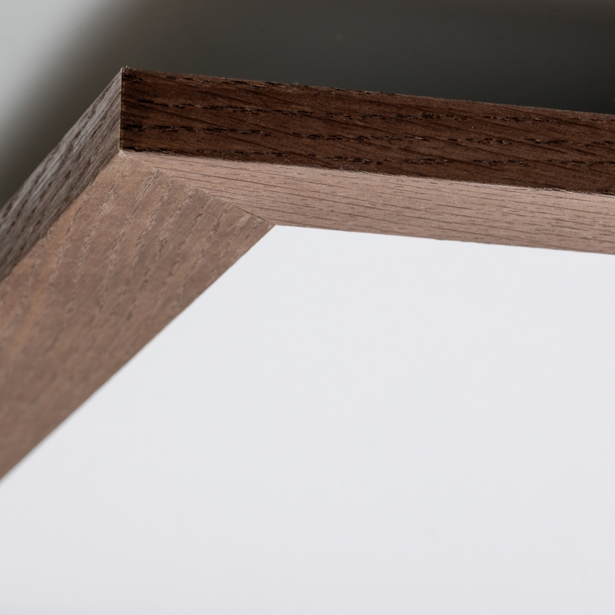 Eglo - LED RGBW prigušiva nadgradni panel SALOBRENA-C WOOD LED/34W/230V 2700-6500K 64x64 cm tamno braon + daljinski upravljač