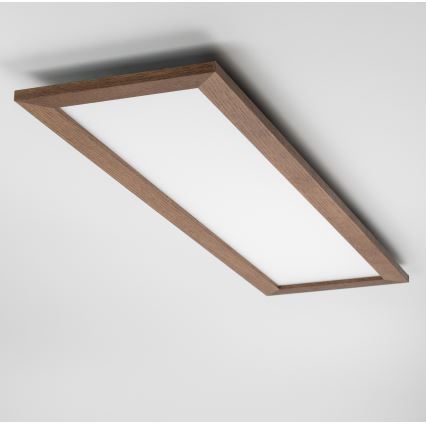 Eglo - LED RGBW prigušiva površinski montiran plafonski panel SALOBRENA-C WOOD LED/34W/230V 2700-6500K 34x124 cm tamno braon + daljinski upravljač