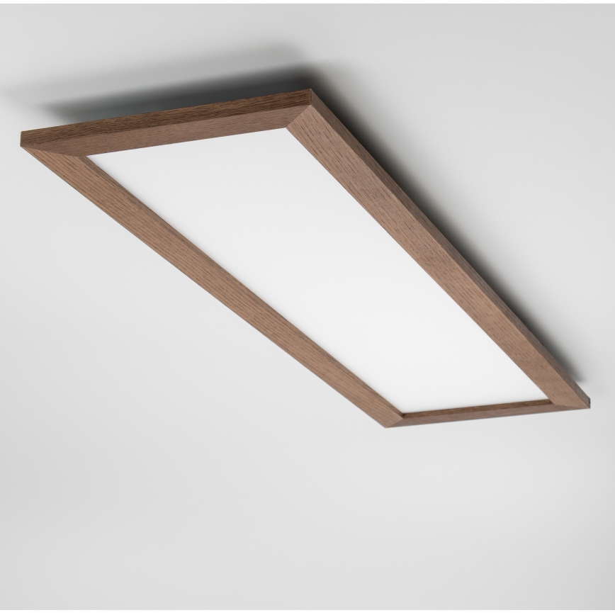 Eglo - LED RGBW prigušiva površinski montiran plafonski panel SALOBRENA-C WOOD LED/34W/230V 2700-6500K 34x124 cm tamno braon + daljinski upravljač