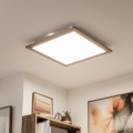 Eglo - LED RGBW prigušiva nadgradni panel SALOBRENA-C WOOD LED/34W/230V 2700-6500K 64x64 cm smeđa + daljinski upravljač