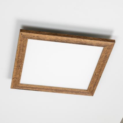 Eglo - LED RGBW prigušiva površinski plafonski panel SALOBRENA-C WOOD LED/21W/230V 2700-6500K 49,5x49,5 cm smeđa + daljinski upravljač