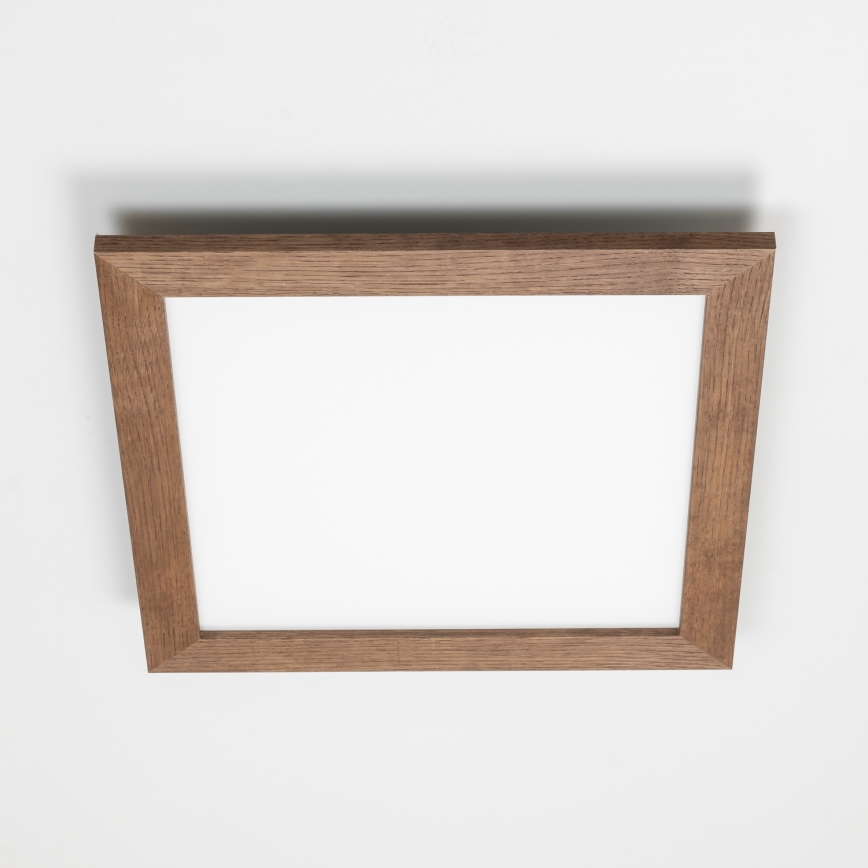 Eglo - LED RGBW prigušiva površinski montiran panel SALOBRENA-C WOOD LED/21W/230V 2700-6500K 49,5x49,5 cm tamno braon + daljinski upravljač