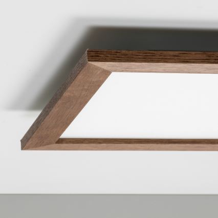 Eglo - LED RGBW prigušiva površinski montiran panel SALOBRENA-C WOOD LED/21W/230V 2700-6500K 49,5x49,5 cm tamno braon + daljinski upravljač